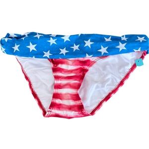 SUNSETS Swim Bottom Patriotic America Size XL Bikini Red White Blue NWT